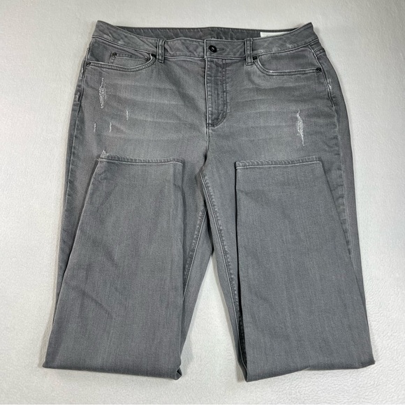 Two By Vince Camuto Jeans Women's 34/14 Gray Charcoal Distressed Denim TAG 32/14 - Picture 10 of 16